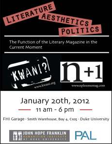 LiteratureAestheticsPolitics