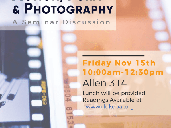 Flyer for PAL Seminar Discussion: Action, Form & Photography