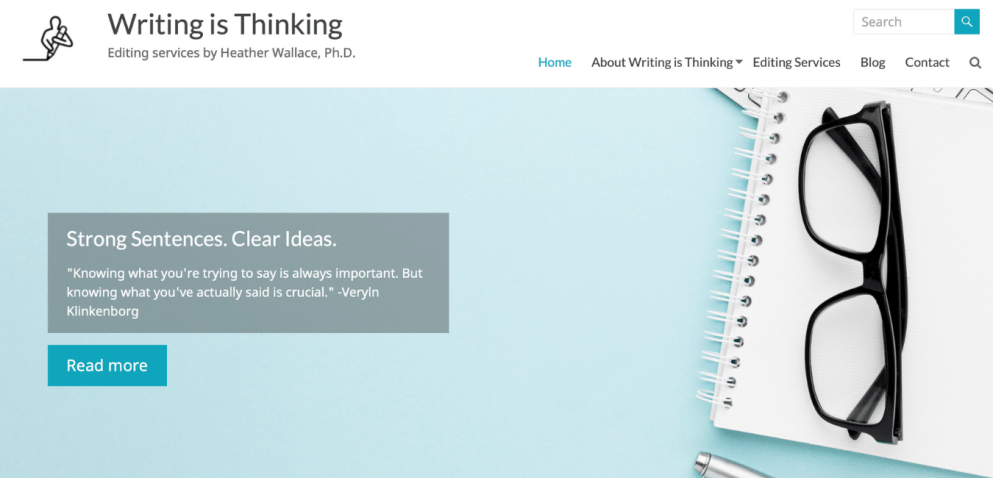 Screenshot of Writing is Thinking website